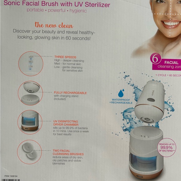 CONAIR SONIC TRU GLO FACIAL BRUSH WITH UV STERILIZER KeepIN SHOWER! WATERPROOF 💝 - Picture 5 of 16